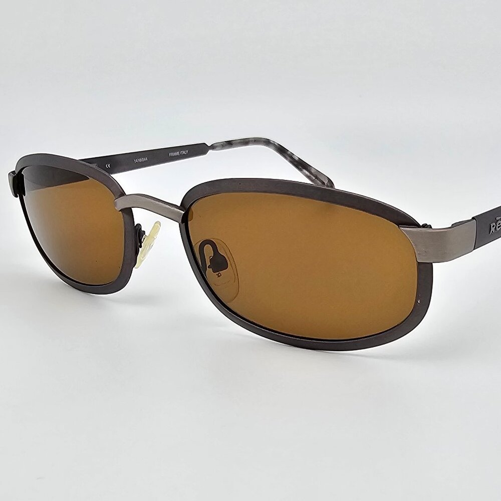 Revo 1416/044 City Brushed Silver Gunmetal Frame Brown Lens Sunglasses 51-18-127